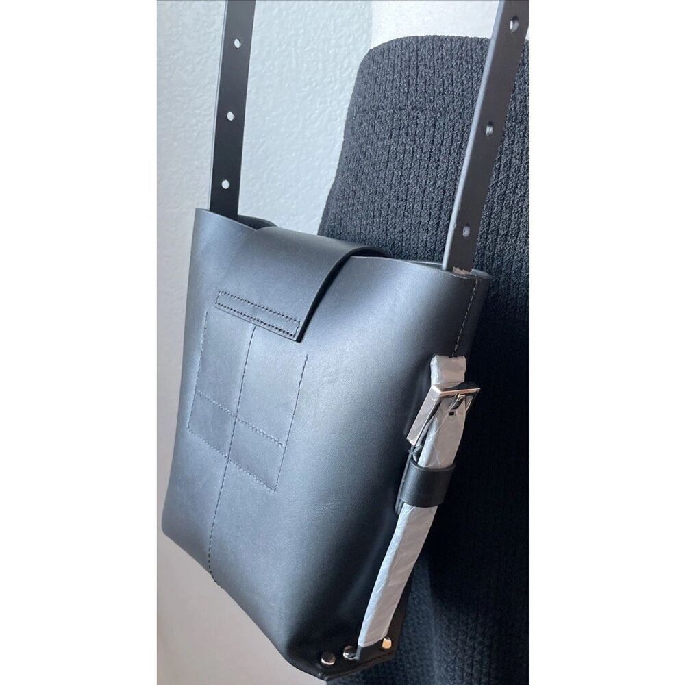 NWT'S AllSaints Miro Crossbody Bucket Bag in Black Leather - Picture 7 of 7